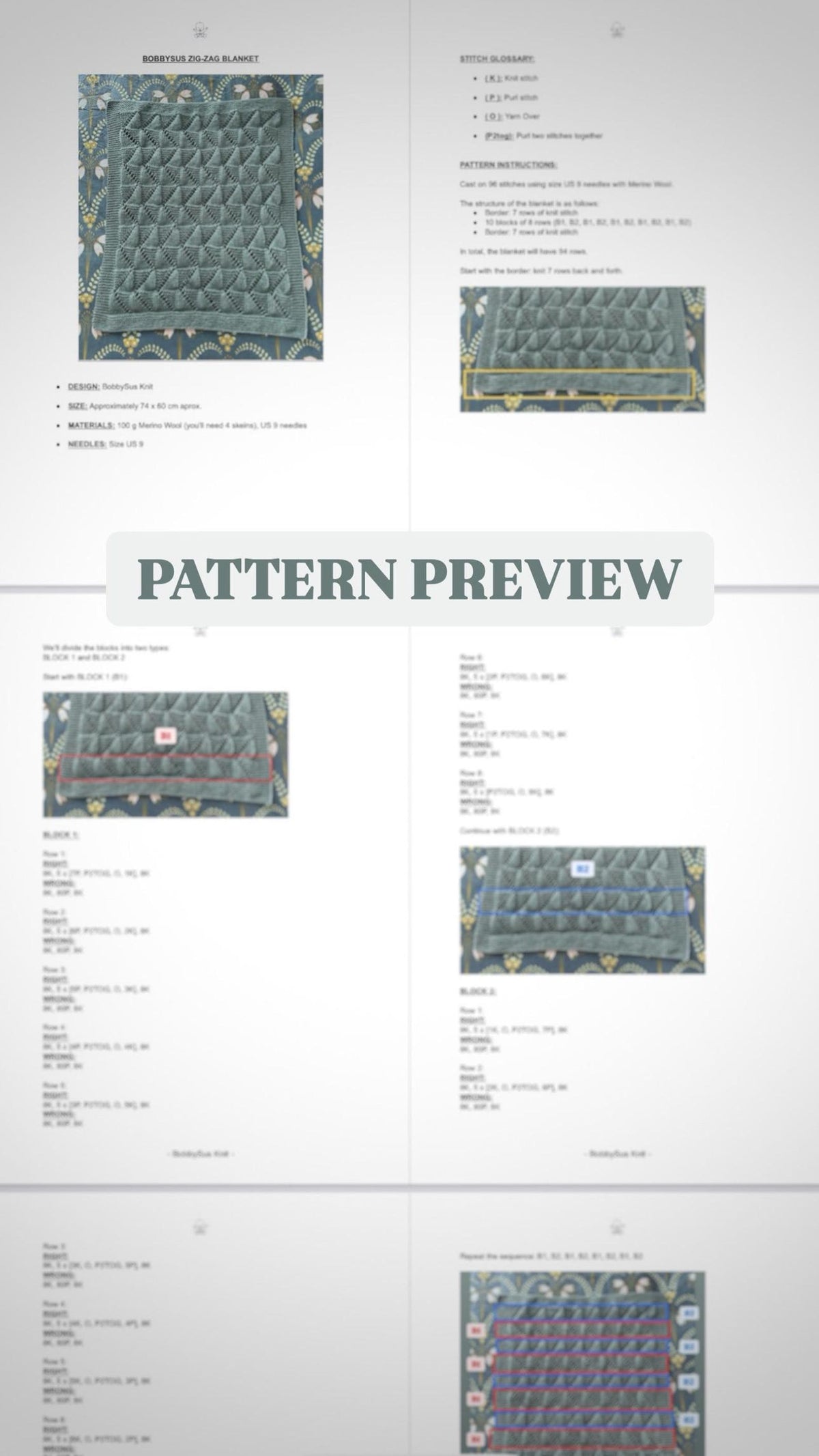 Zig Zag Baby Blanket Knitting Pattern