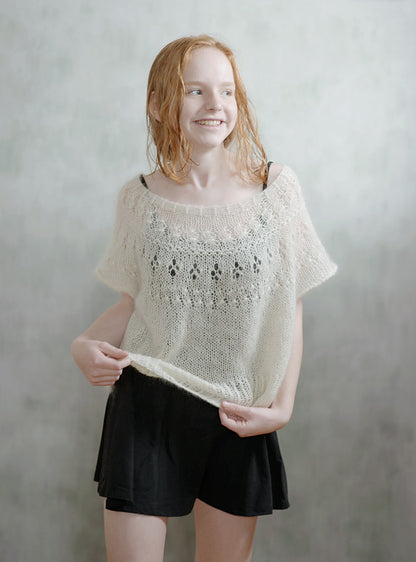 Top-down Round Yoke Pullover Knitting Pattern