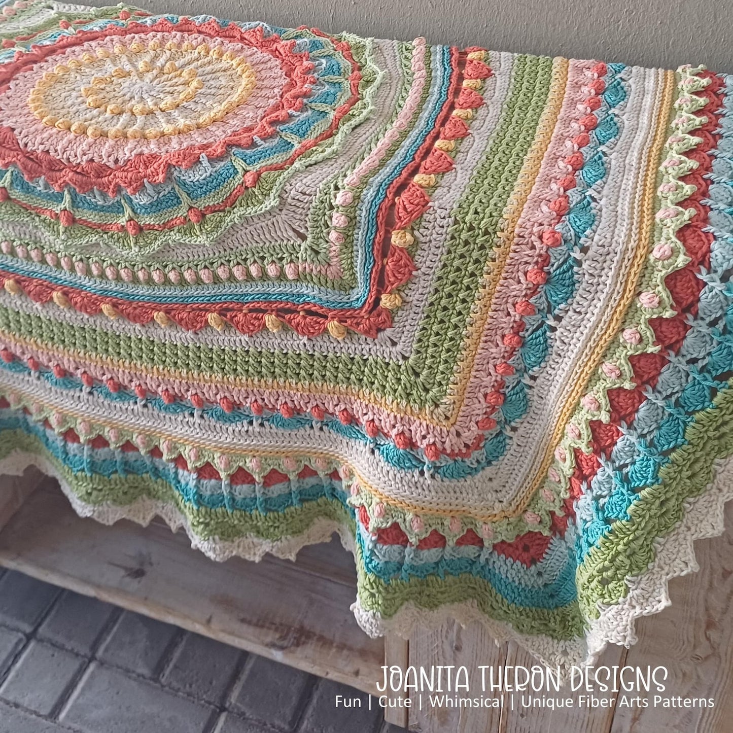 Mandala Square Blanket Crochet Pattern