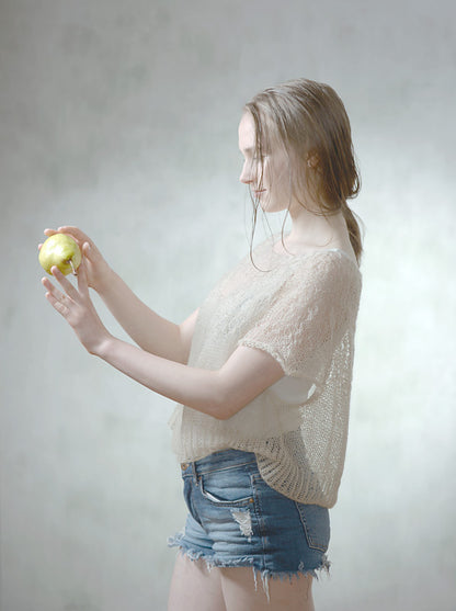 Top-down Round Yoke Pullover Knitting Pattern