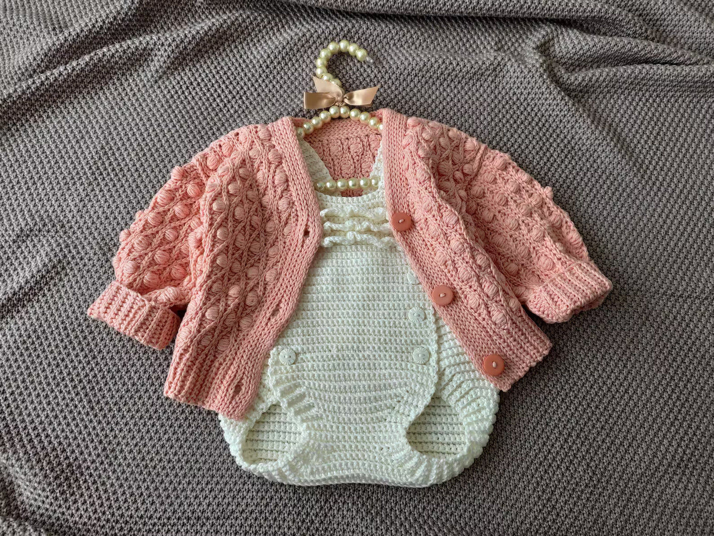 Popcorn Jacket for Baby Girls Crochet Pattern