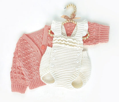 Popcorn Jacket for Baby Girls Crochet Pattern