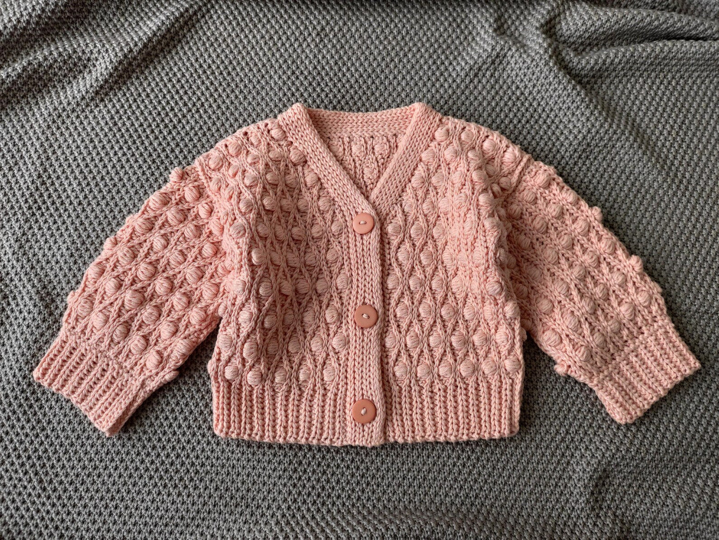 Popcorn Jacket for Baby Girls Crochet Pattern