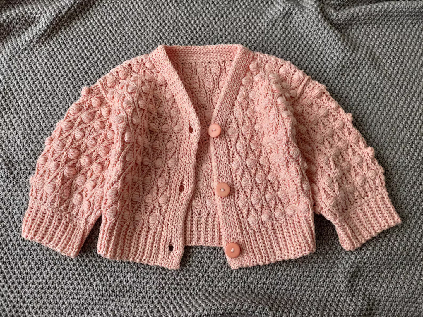 Popcorn Jacket for Baby Girls Crochet Pattern
