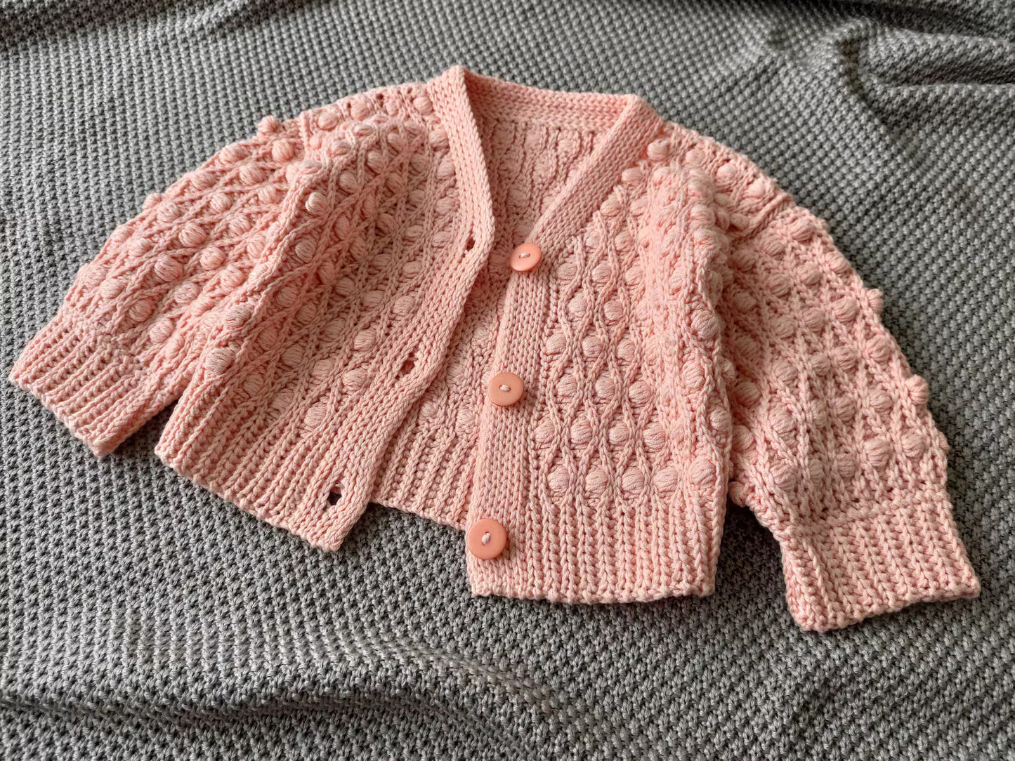 Popcorn Jacket for Baby Girls Crochet Pattern